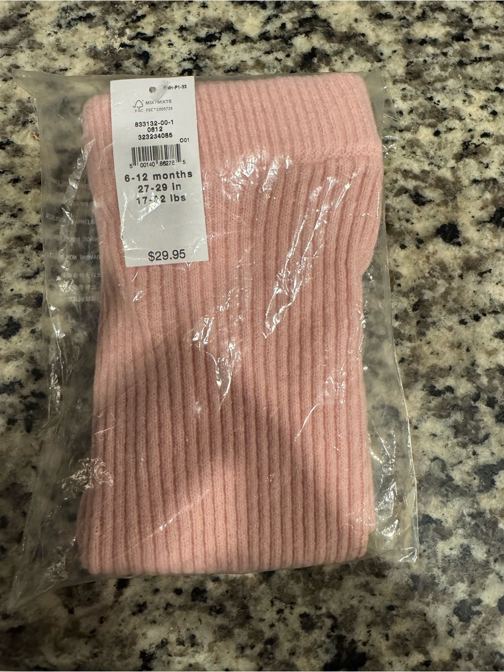 GAP Pink Ribbed Kids Leggings